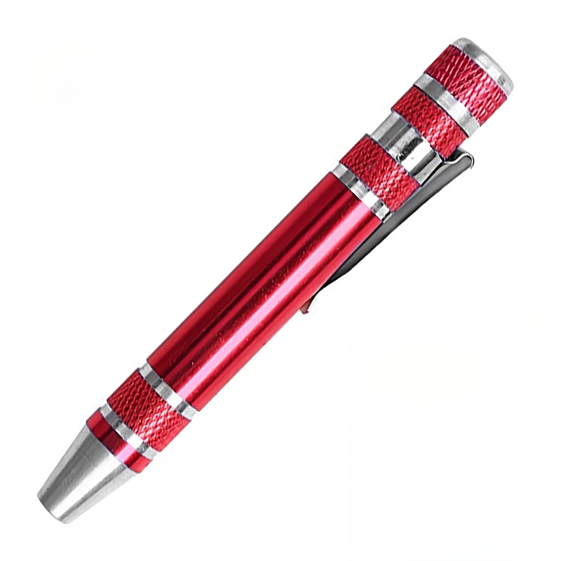 Magnetic Multi-tool Screwdriver - Portable, Durable Aluminum Alloy, Red With Detachable Cover, , Metal, For / Use, Handy Tool For And Hobbyists