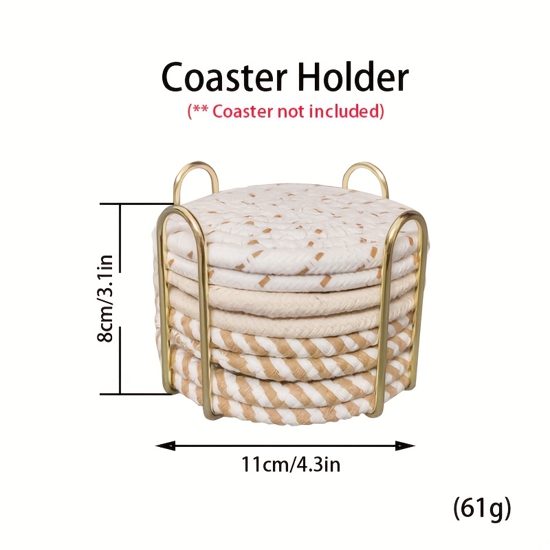 

11cm/4.33in High-quality Metal Coaster Holder, Suitable For Round And Square Coasters. Design, Stronger And Structure Can Hold 8 Coasters