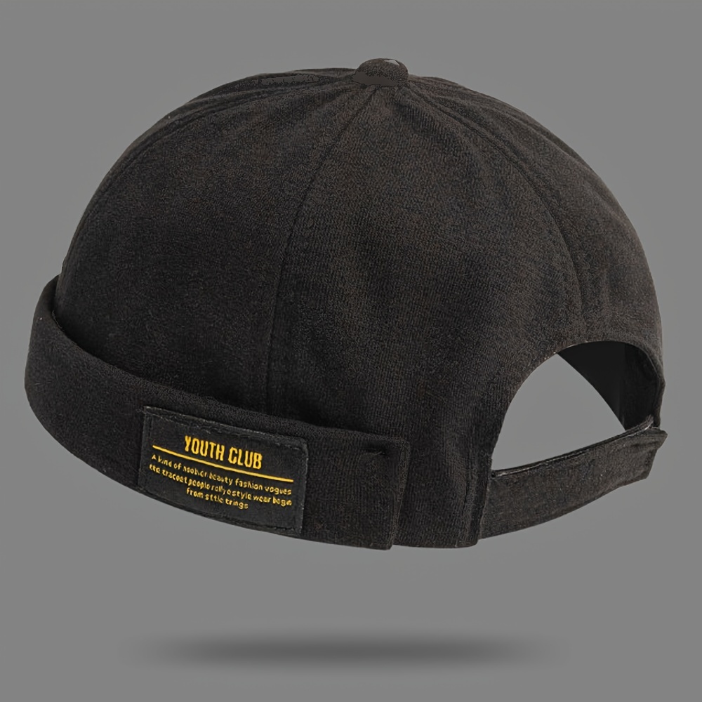 Youth Club Letter Stitching Plain Color Brimless Hat