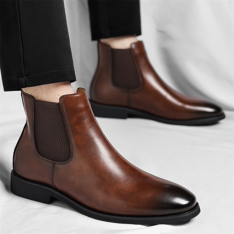 Men'S Chelsea Boots, Versatile And Stylish British-Style Short Boots, Comfortable And Breathable Mid-Calf Shoes