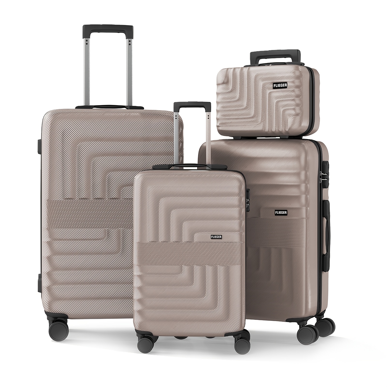 Image of 4pcs/new Style Luggage Set, High- Easy Design, With Toiletry Bag Makeup Bag And 20-inch Carry-on, Travel Needs, Suitable For Occasions, Long And Short Distance Business Travel