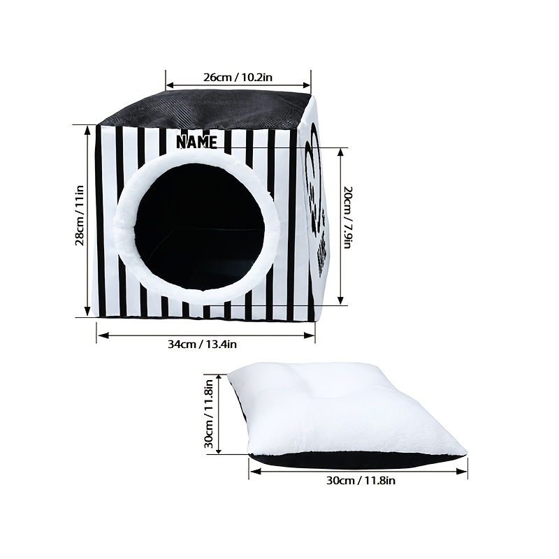 customizable custom dog bed cat house with   and warm pet sleeping space small dog house and cat house autumn   closed design pet gift pet lovers pet supplies heart shaped paw print pattern Product details 5