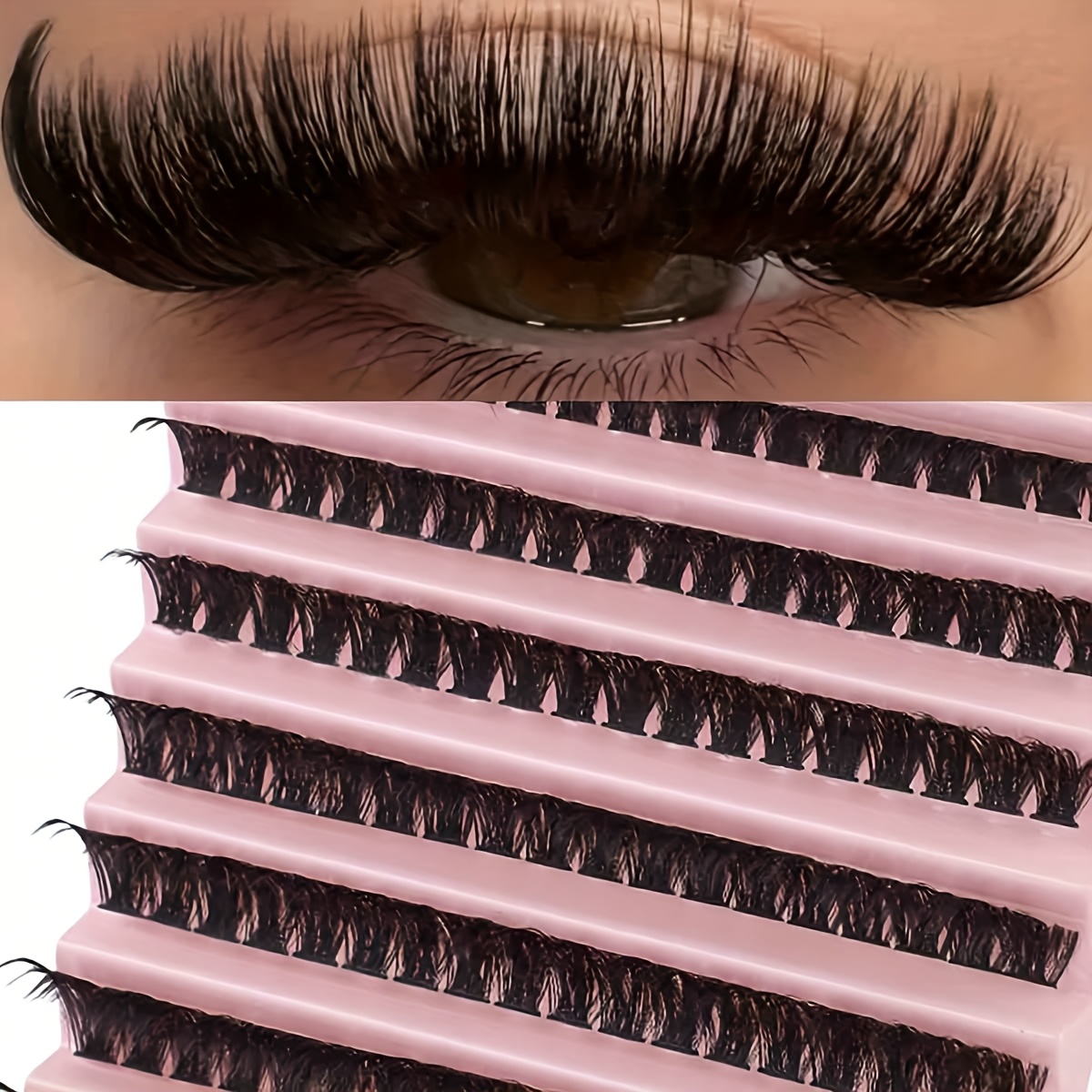 Eyelash Extensions 200/180/160pcs, Individual Lash Clusters, D , 8-16mm Mixed Length, Natural Thick Style, 40d/80d/100d-0.07d-8-16mix