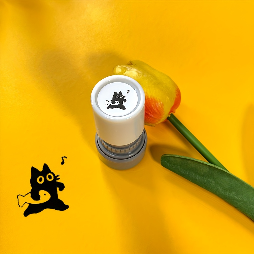 Image of Fun Stationery Black Cat Pet Style Kitten Teacher Reward Stamp Encouragement 3d Kitten Seal Animal Stamp