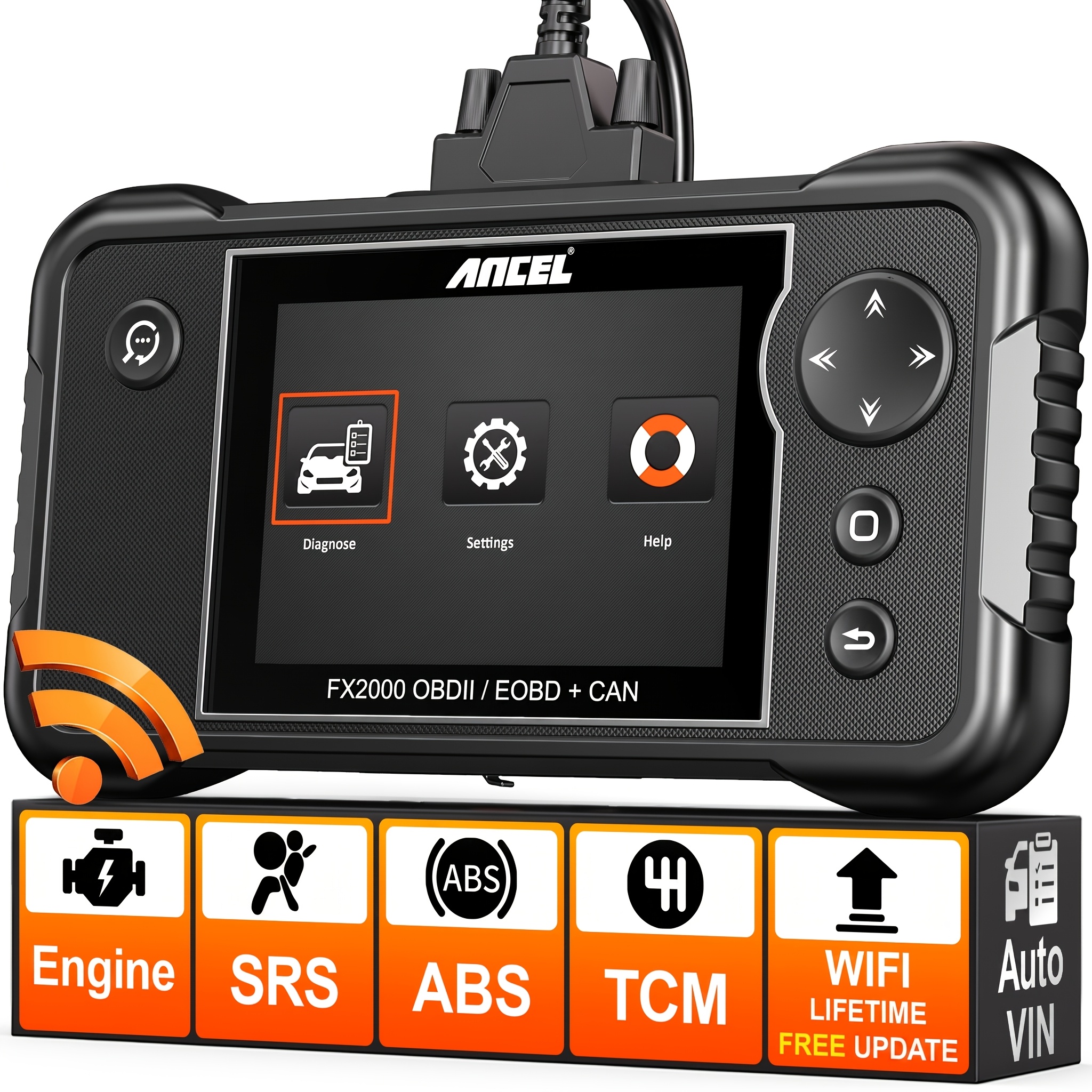 Ancel Fx2000 +bm310 Battery Tester, Scanner Diagnostic Tool, Abs Srs Transmission Airbag Car Scanner, Check Code Reader, Automotive Diagnostic Tool Free Upgrade