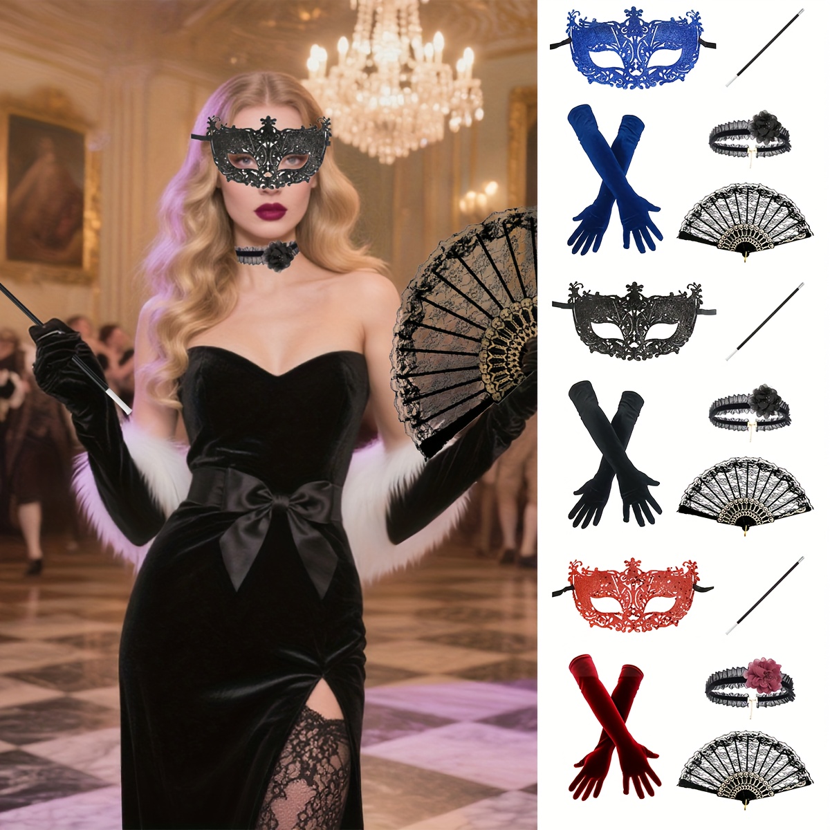 open lace back dress Amazon.com: Masquerade Mask Couples Set main image 1