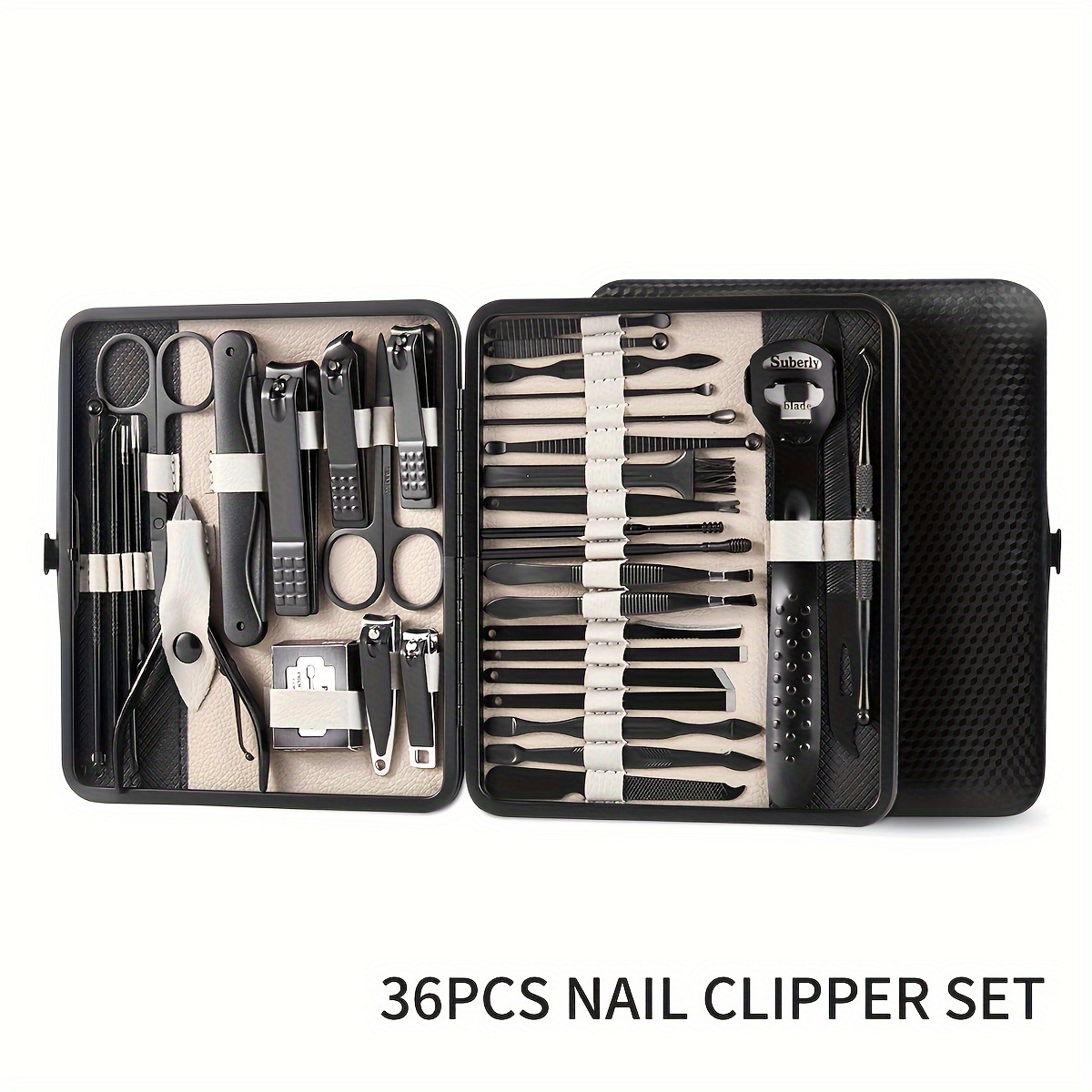 TEMU 36 Pcs New Professional Manicure Set Pedicure Grooming Kit Includes Scissors, Nail Files, And Travel Case And Professional Nail Care Special Christmas Present