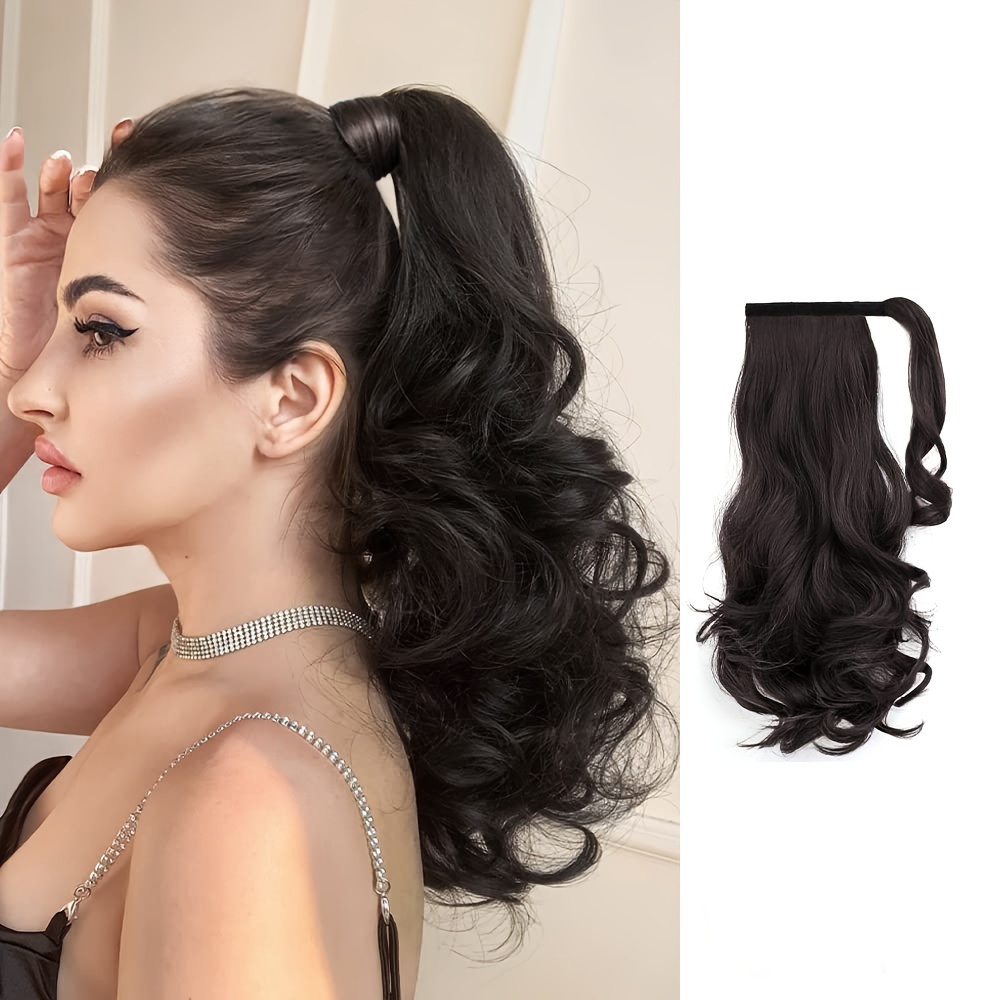 1pc curly wave ponytail extension synthetic fiber hairpiece for women versatile clip in ponytail hairpiece for all   ideal for halloween christmas and daily wear details 3