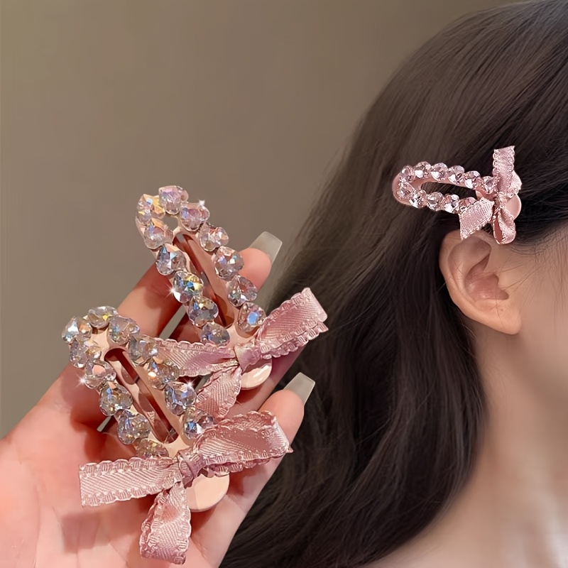 

1pc Elegant Minimalist Hair Clip With Bow, Plastic Rectangular Hairpin, Accessory For Women, Single Piece