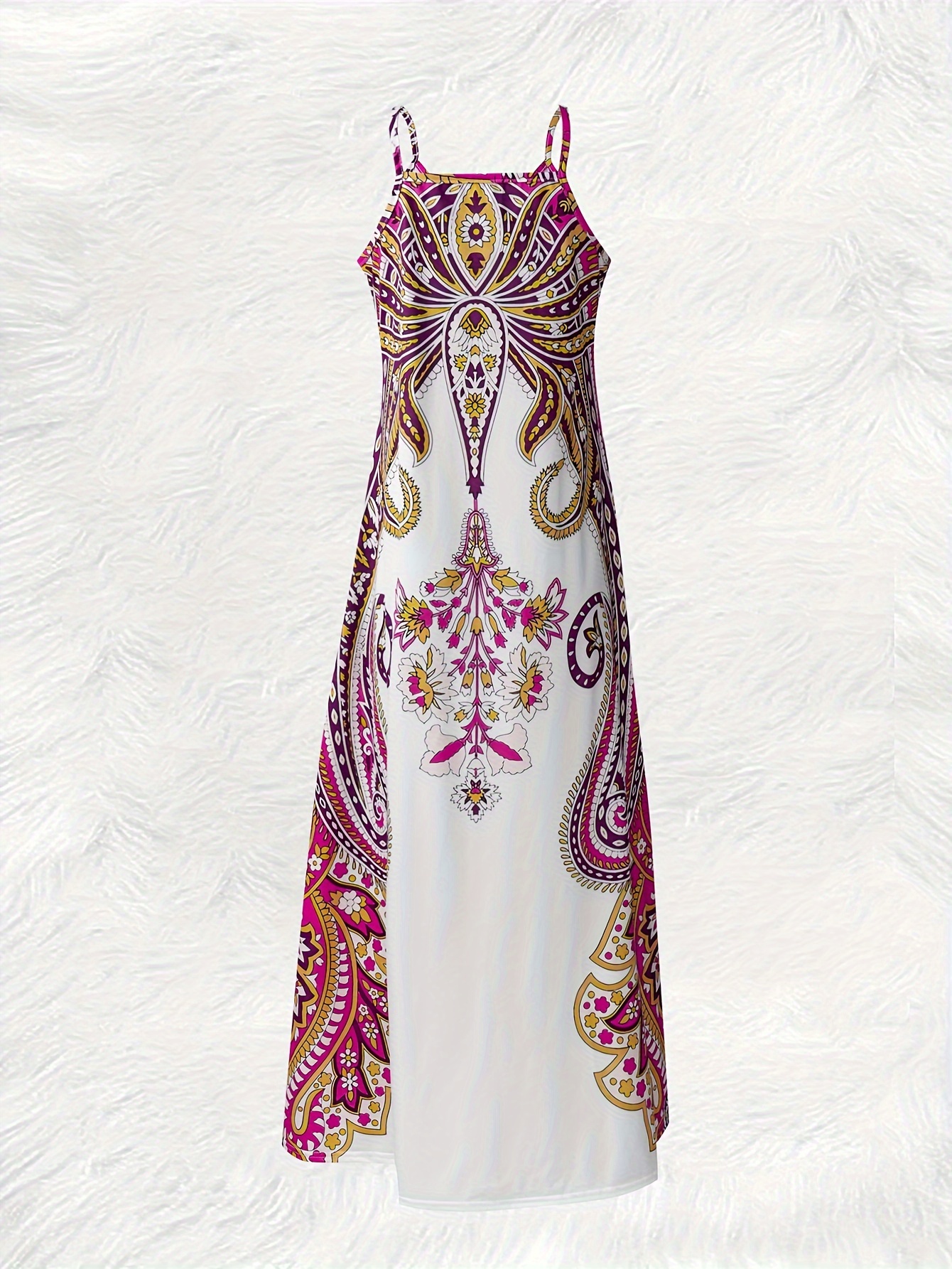 women's sleeveless maxi dress paisley print v - Temu