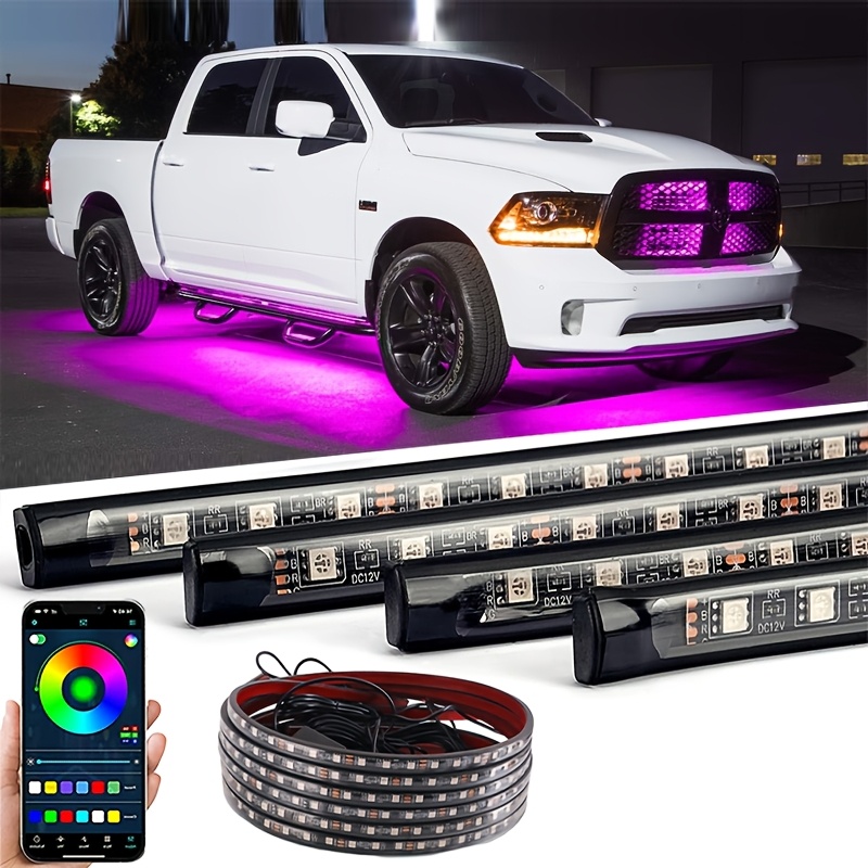 TEMU 90x120cm, Underglow Kit For Car, Car Led Underglow Lights For Trucks With App And Remote Control, 16 Million Rgb Colors, 29 , Music And Mode,