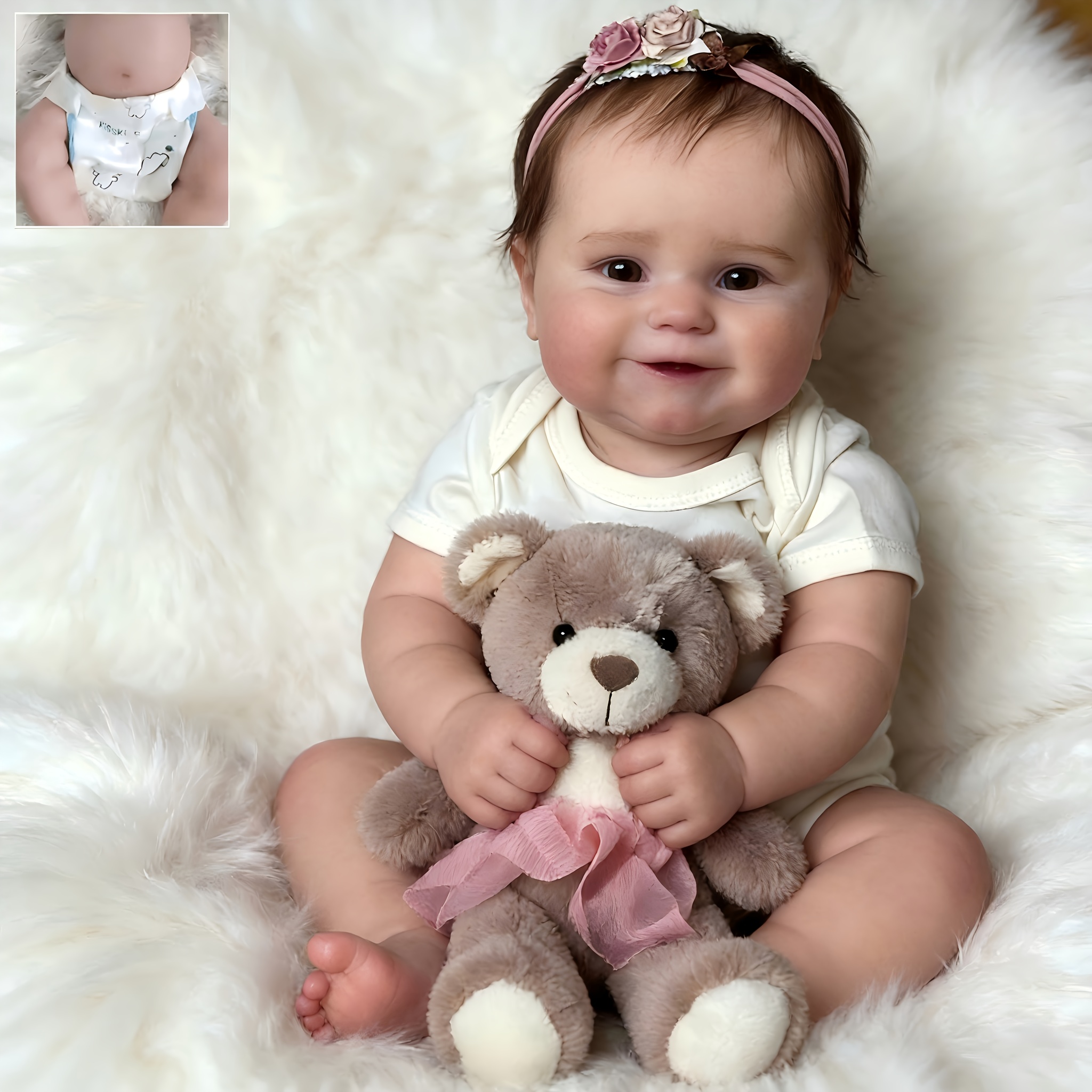 this 18 inch   realistic   doll is designed   like a real newborn it   a perfect halloween or christmas gift for children aged 3 and older doll only no additions included