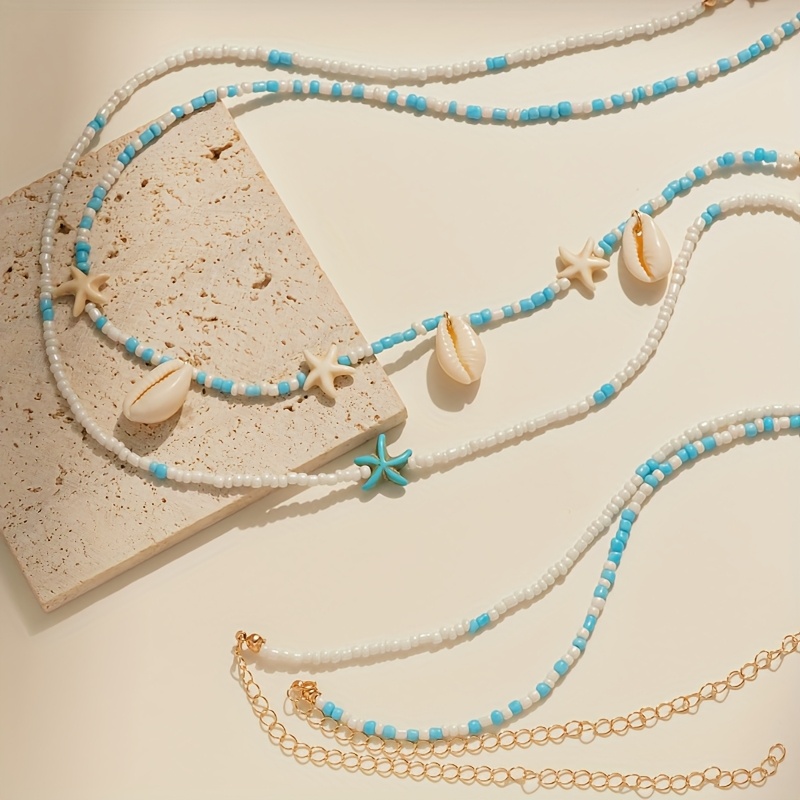 2pc Bohemian Beach Waist Chains with Starfish Elements
