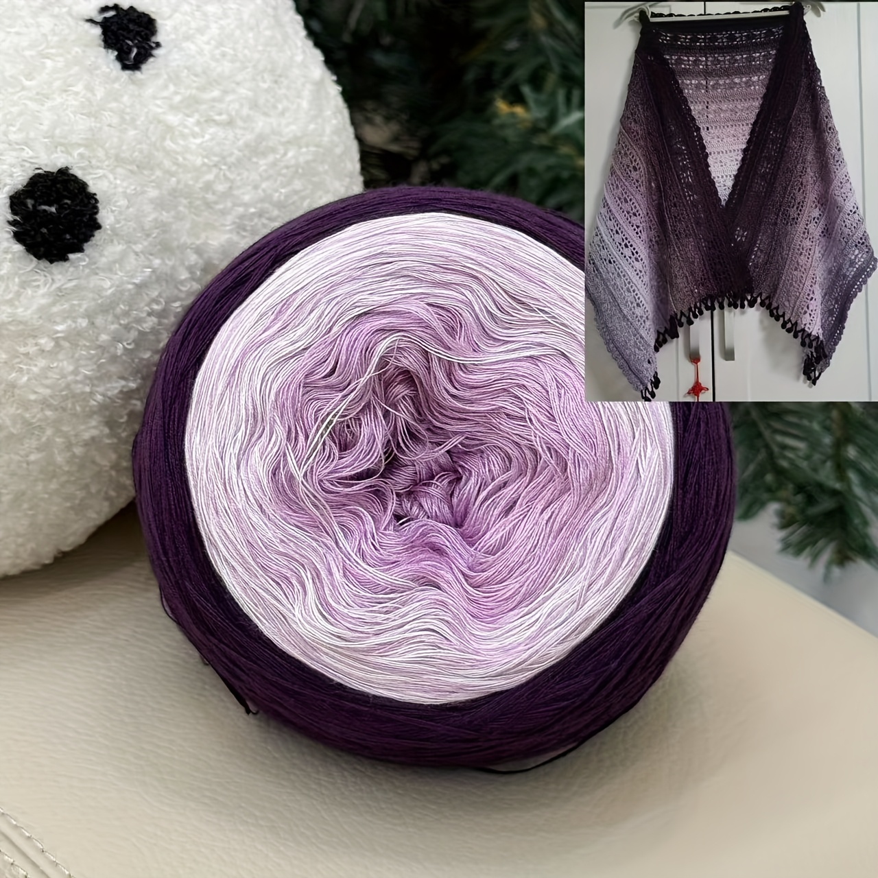 300g Hand-woven Cake Yarn - Natural Gradient Yarn For Knitting And Crochet, Solid Gradient - Suitable For Shawls, Scarves, And Sweaters
