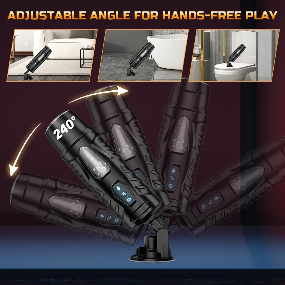 1pc Automatic Male Masturbator Sex Toys for Men, Adult Toy Male Sex Toys with 7 Thrusting & 7 Rotating Modes, Hands Free Pocket Pussy Sex Machine with Visual Window & Suction Base