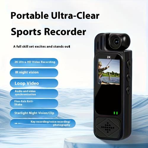 portable 2k ultra hd video recorder with 180 rotating lens 2k handheld stabilizer pocket camera full body camera for vlogging life recording usb rechargeable black vlogging camera modern gadget durable construction camcorder