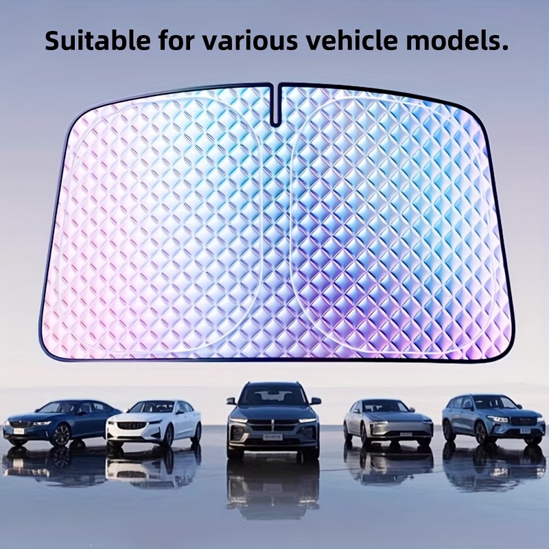 Image of 1pc Of Car Front Windshield Sunshade, Featuring High- Sun Protection, Portable And Foldable Windshield Cover. It Blocks Ultraviolet , Protects Car , Is Suitable For Most Vehicle Models, Easy To Store