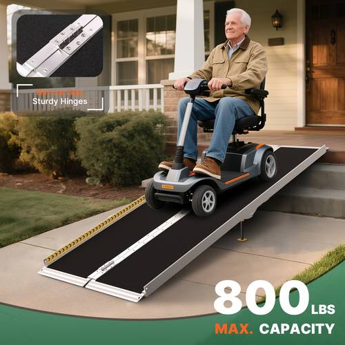2ft 10ft portable wheelchair ramp non skid aluminum alloy ramps for wheelchairs for home ramps for doorways wheelchair ramps for home steps stairs scooter entrance 800lbs capacity
