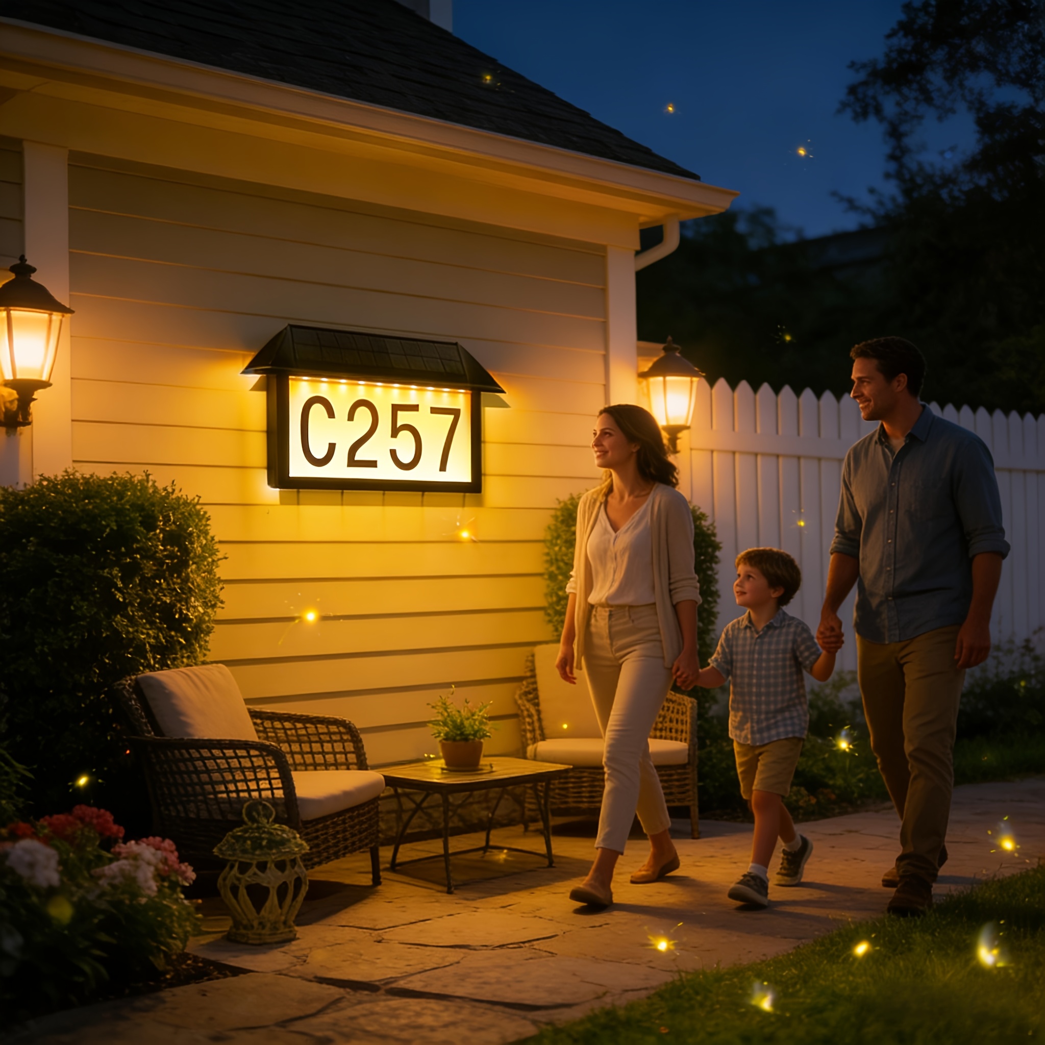 Solar Outdoor Lighting House Number Lights, Warm/white Switchable Solar Address Sign Lights, Solar LED Lighting Houses And Homes, IP65, for Courtyards, Gardens, Driveways And Commercial Lighting Easy to Install, Halloween, Christmas.