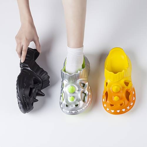 mens dinosaur slippers stylish and fun unique couples height increasing casual large size cute thick soled eva clogs summer outdoor sandals classic quirky breathable design