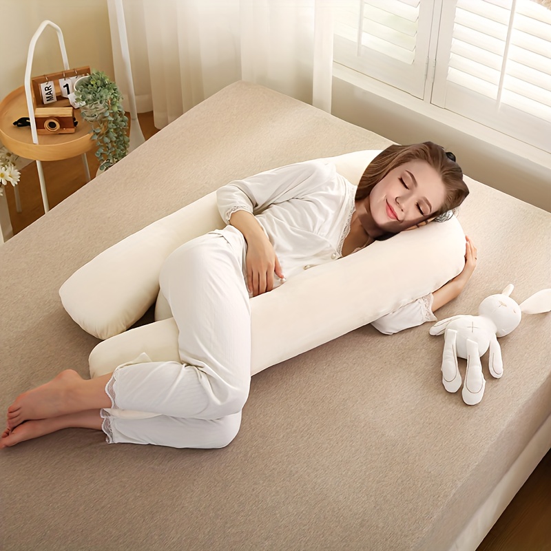 Pregnancy Pillow with Lumbar Support, Side Sleeping Pillow, Belly Support, Specialized Tool for Side Sleeping, U-Shaped Body Pillow, Leg Wedge Pillow for Pregnancy, New Crystal Velvet YG2348 U-Shaped Pregnancy Pillow, Side Sleeping Belly Support