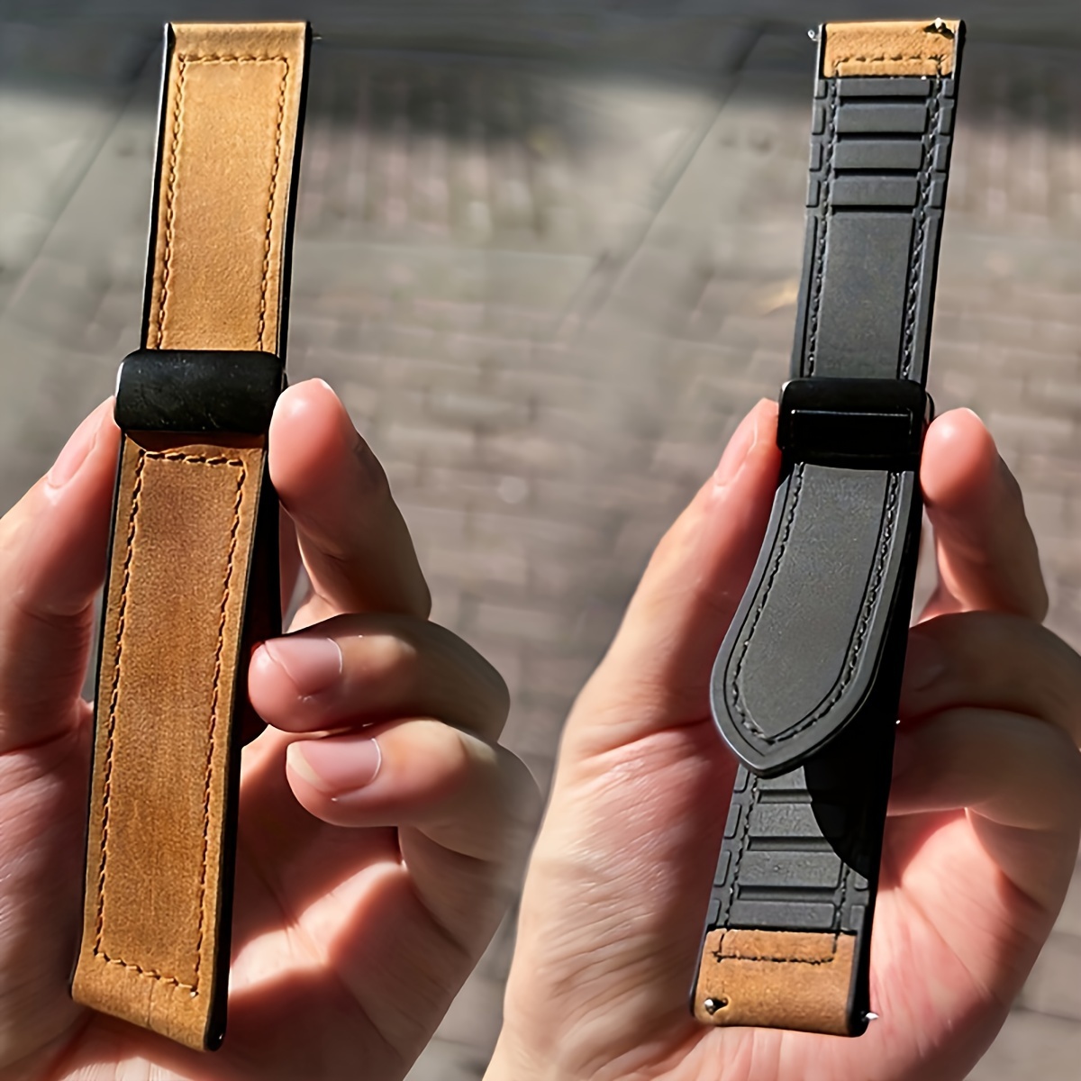 

20mm 22mm Universal Synthetic Leather Smartwatch Band With Clasp, Magnetic , Compatible With 4/5, Active 2 & Compatible With Gtr/gts, Huawei Gt4 - No Battery