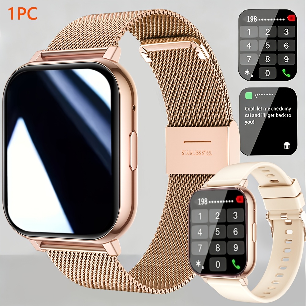 New Full Hd Smartwatch With Functionality, Suitable For Men And Women - Wireless Calling/texting/multiple Sports /remote Camera Control/fitness , Compatible With And Iphone, Usb Charging
