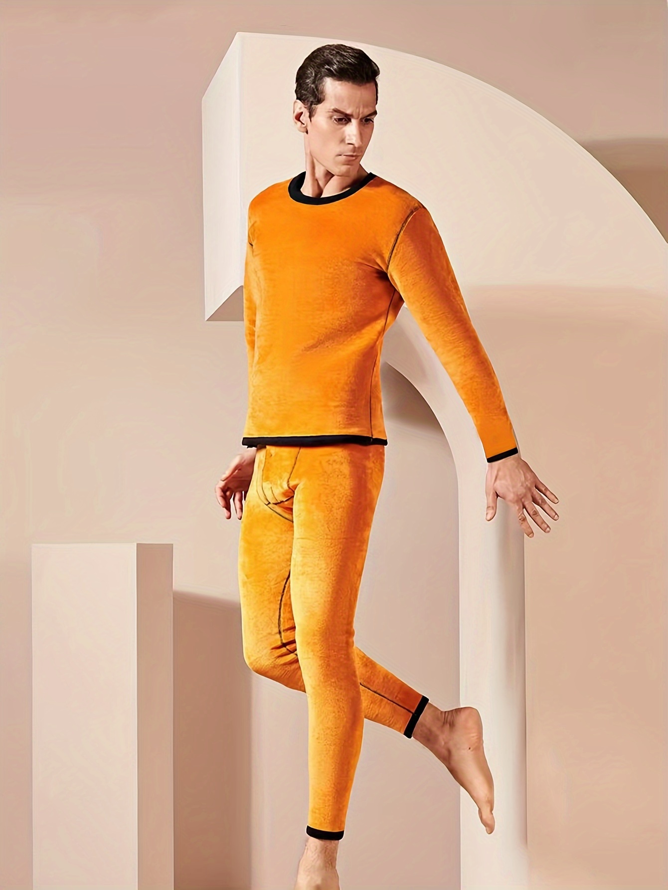 men's winter thermal underwear set ultra thick fleece warm
