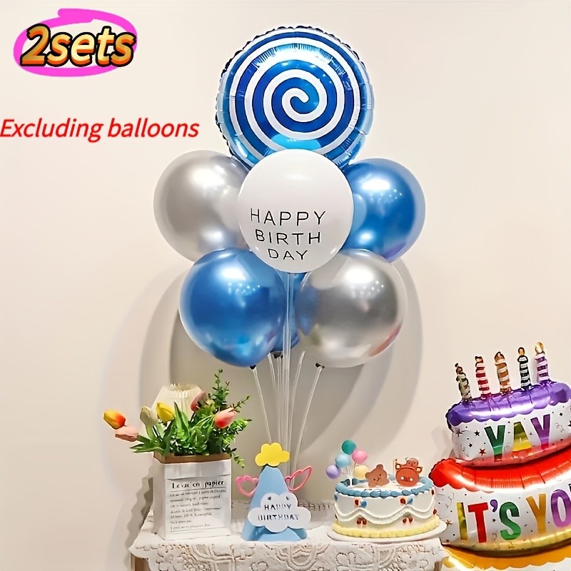 TEMU 2 Ensembles de supports à ballons, Ensemble de supports de table à ballons avec tasse et bâton à ballon, Support à ballons facile à assembler,
