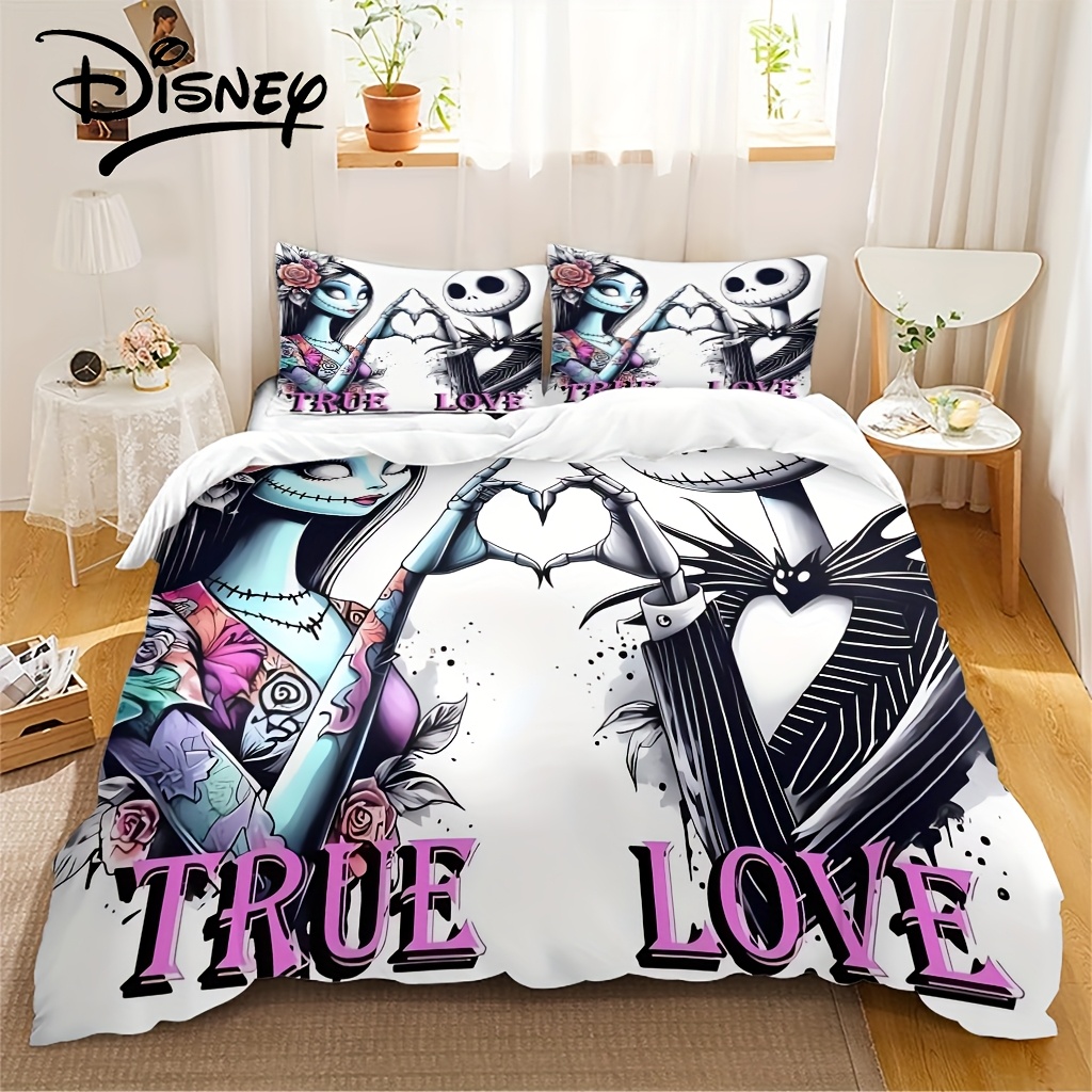 

3pcs "" Before Christmas Bedding Set - Vibrant Jack & Design, Includes Quilt Cover & 2 Pillowcases, Soft Polyester, Zip Closure, Machine Washable - Ideal For All , Adds A Touch To Any Room Decor