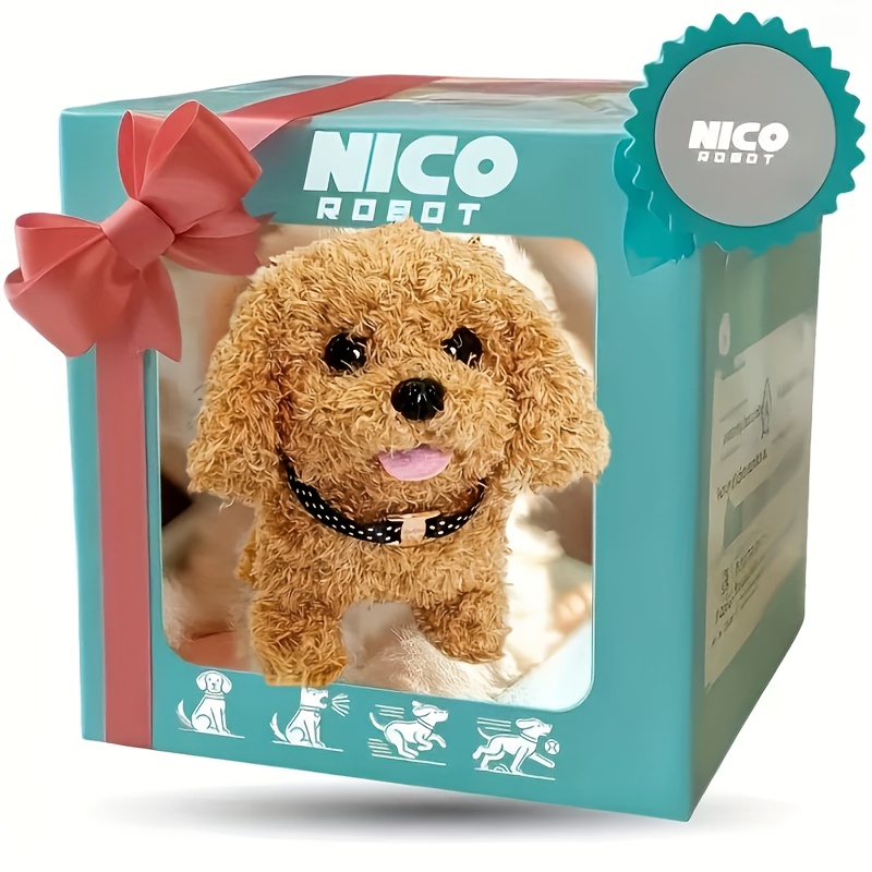 interactive electronic dog toy with     plush grey   batterypowered pet toy for halloween christmas gifts dog toy holiday gift item     texture