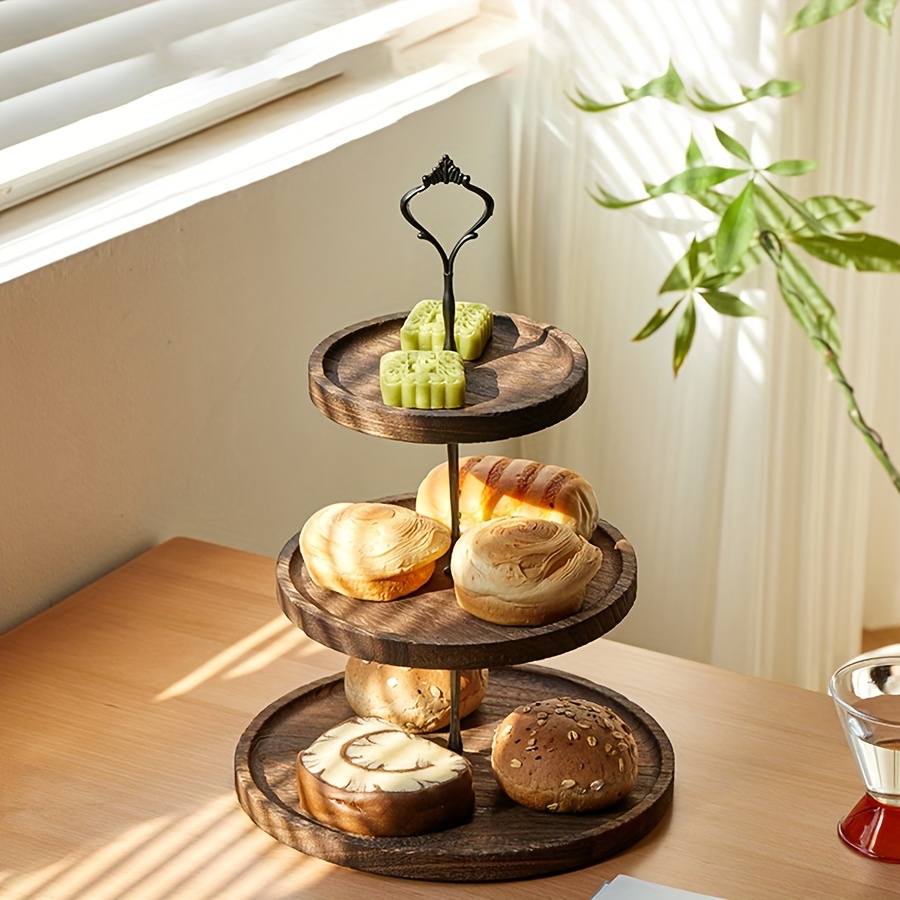 2/3 Tier Wooden Cupcake Stand for Rustic Farmhouse Decor