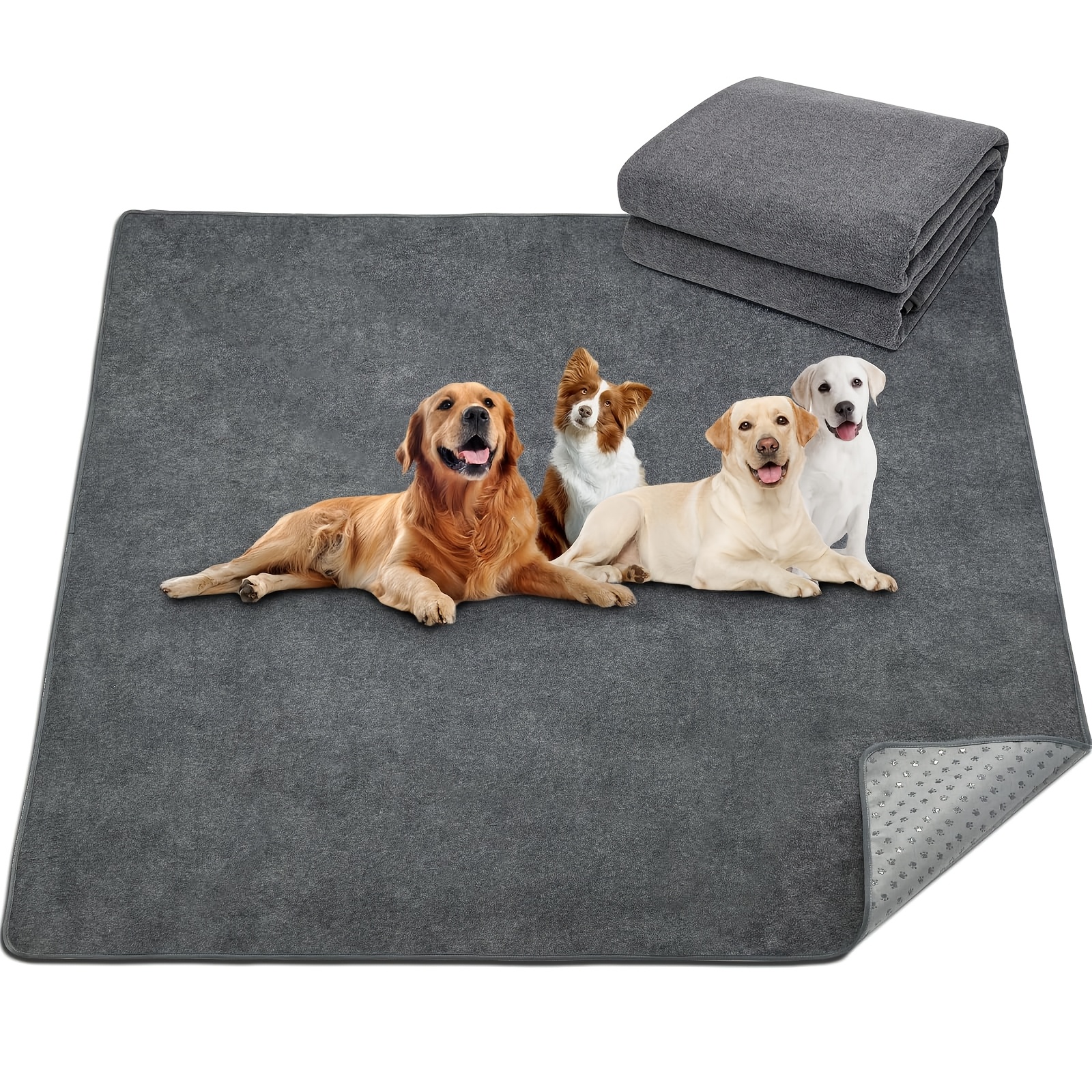 Image of Pick For Life 1set Washable Puppy Training Pads, 122 X 153 Cm, Quick Absorbency Pet Pee Pads, Non-slip Training Pads Designed For Puppies, Senior Or Incontinence Dogs