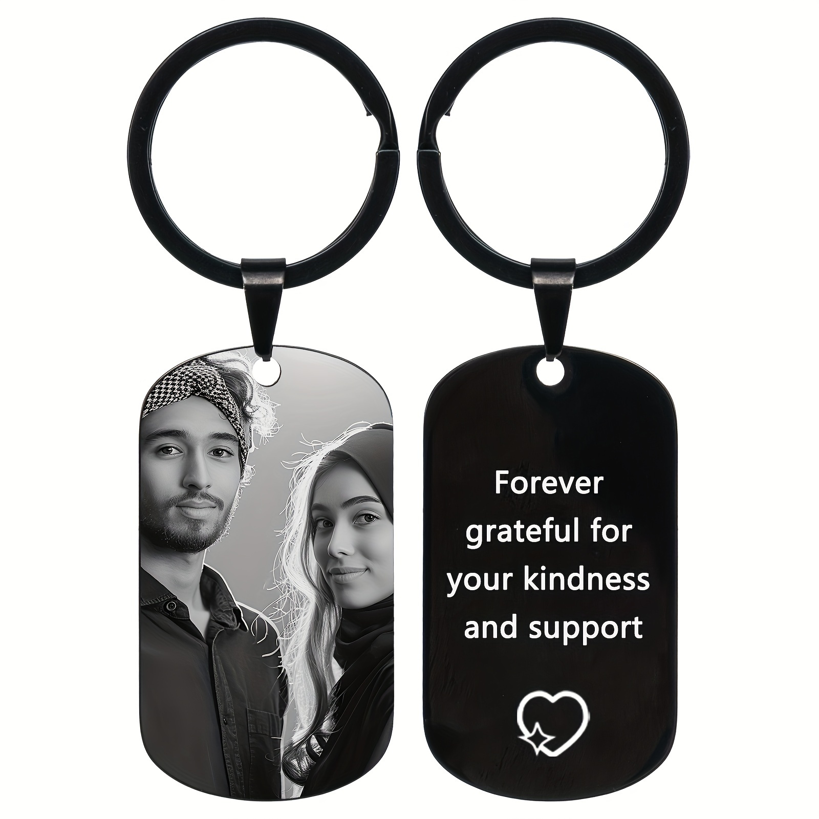 

& Engraved Keychain - Stainless Steel, - For Men, ,