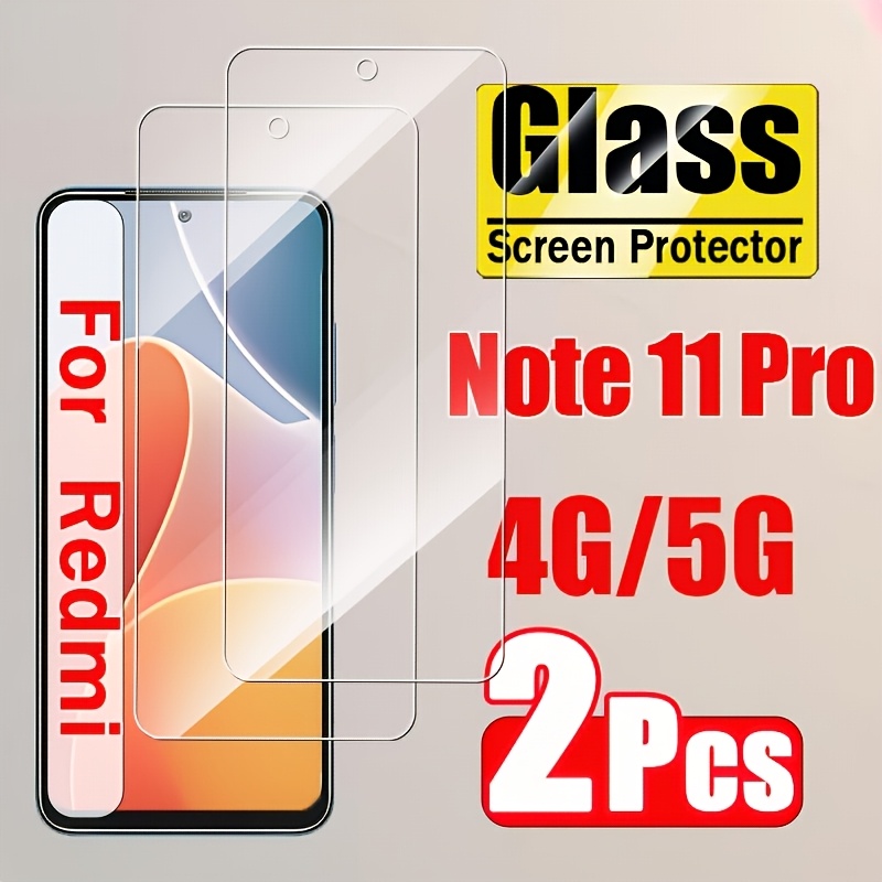 TEMU 2pcs 0. Screen Protector Glass For Xiaomi Redmi Note 11 Pro 5g Tempered Glass Protective Film For Xiaomi Redmi Note 11 Pro 5g Screen Protector