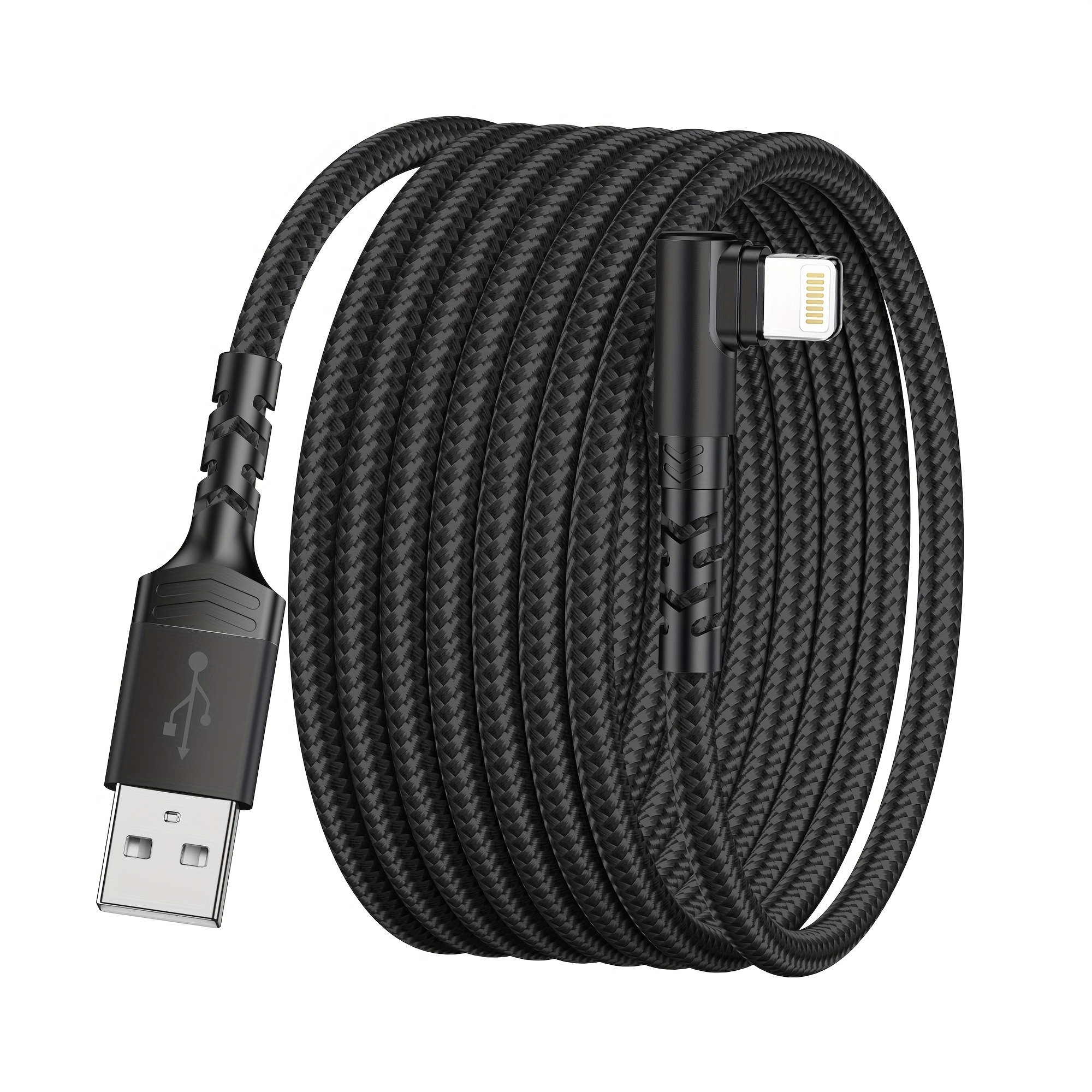 90 Degree Usb-a To Lightning Cable, For Iphone 14 13 12 11 Pro Max Xs X Xr 8 7 6 6s Plus Ipad, Fast Charge Cable
