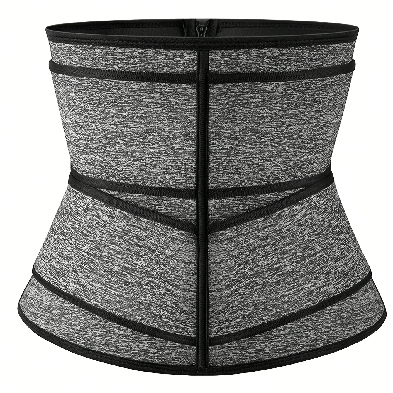 Men's Zippered Dual Waist Belt Waist Trainer Tightener Abdominal Control Belt Shaper Double Waist Slimming Belt