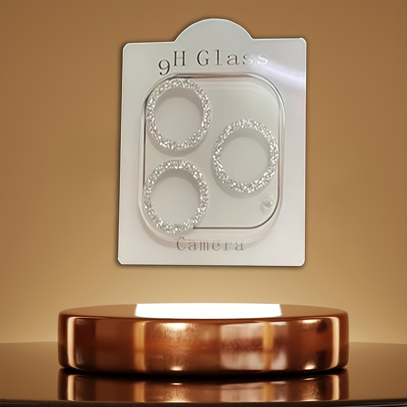 1pc 9H Glass Camera Lens Protector For IPhone 11-15 Pro Max/Mini/Plus, Sparkling Diamond Design, Tempered Glass Screen Protection, Scratch Resistant And Easy Installation