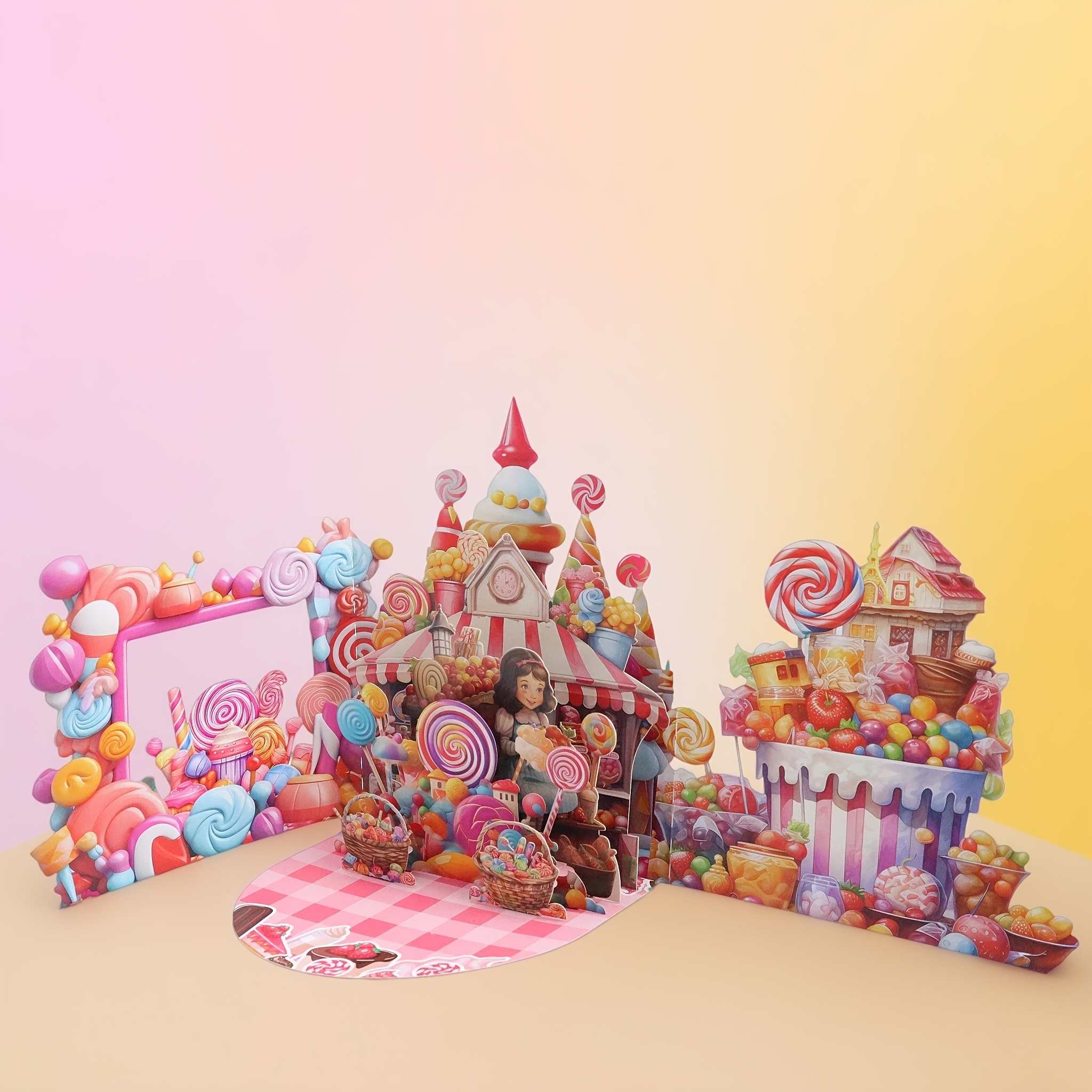 TEMU A Romantic Christmas Card With An Envelope - Featuring A Of A And Cake, Perfect For Decorative Displays, Gifts For Friends And, Anniversaries, Or Seasonal Greetings