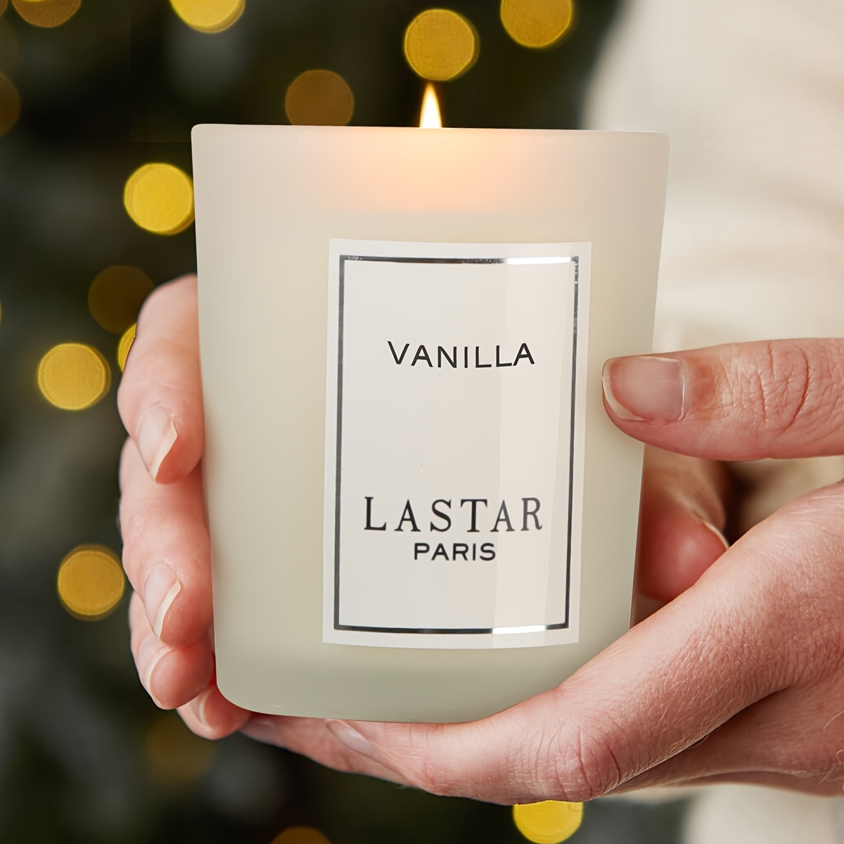 TEMU Lastar Paris Vanilla Scented Candle - Elegant Round Soy Wax Jar With Glitter Accents, Home, Hotel, Wedding Decor Ideal Gift For Christmas, Halloween, Valentine's Day,, Thanksgiving