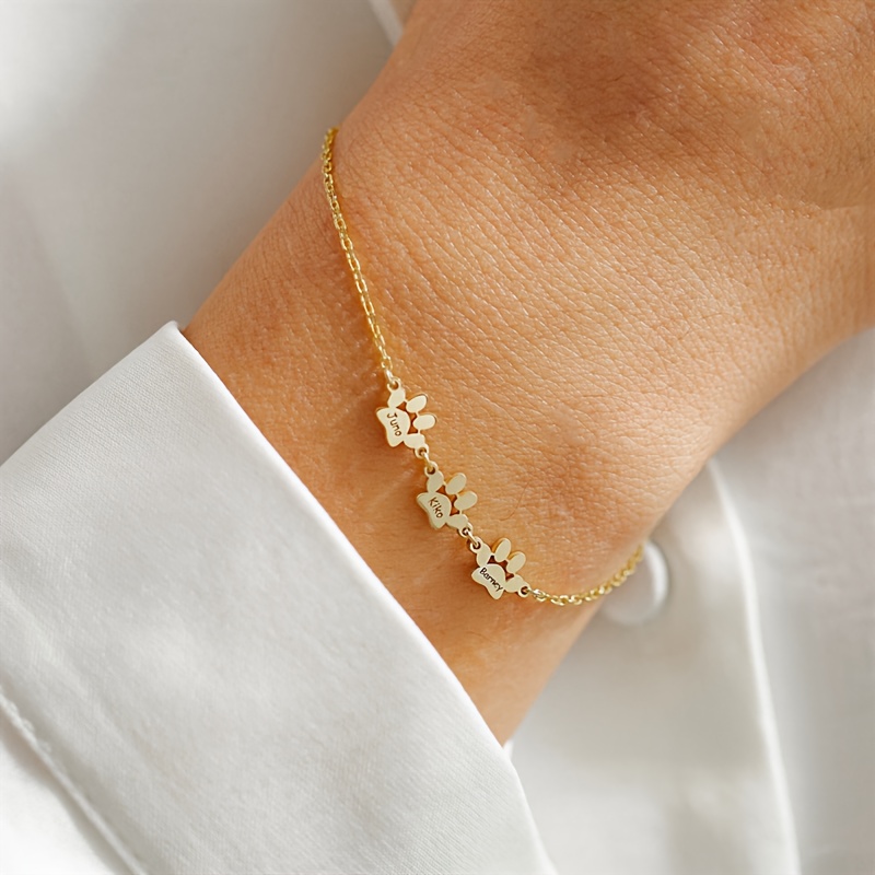 bracelets personalized paw print bracelets multiple - Temu