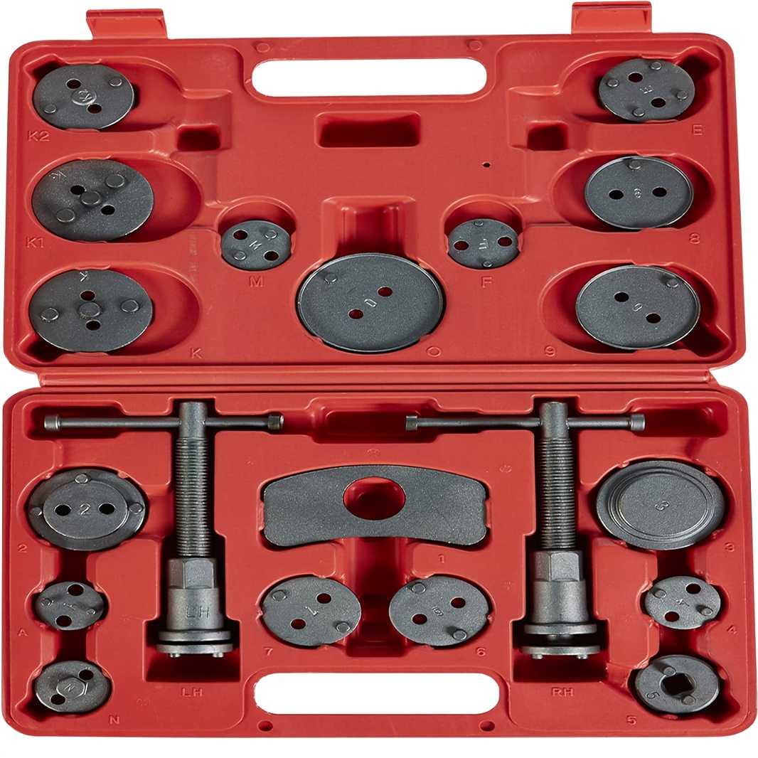 TEMU 20pcs Professional Heavy Duty Car Brake Caliper Compression Universal Tool Set | Disc Brake Caliper Compression Tool Kit And Piston Wind Back
