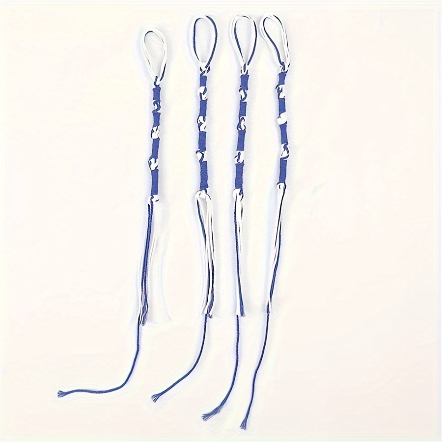 

4-piece Set Royal Blue Tzitzis With White Thread Tassels - Perfect For Shawls, Hanukkah Decor, No Power Needed, Easy Hang Design