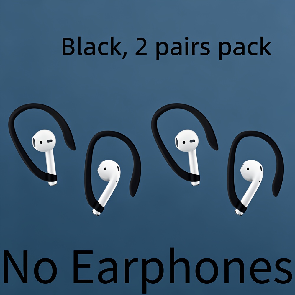 TEMU (no Earphones) 4pcs Universal For Airpods Ear Loops, Soft Silicone Anti-lost Ear Hooks, Anti-fall Ear Holders, Reusable And , Ideal For Daily
