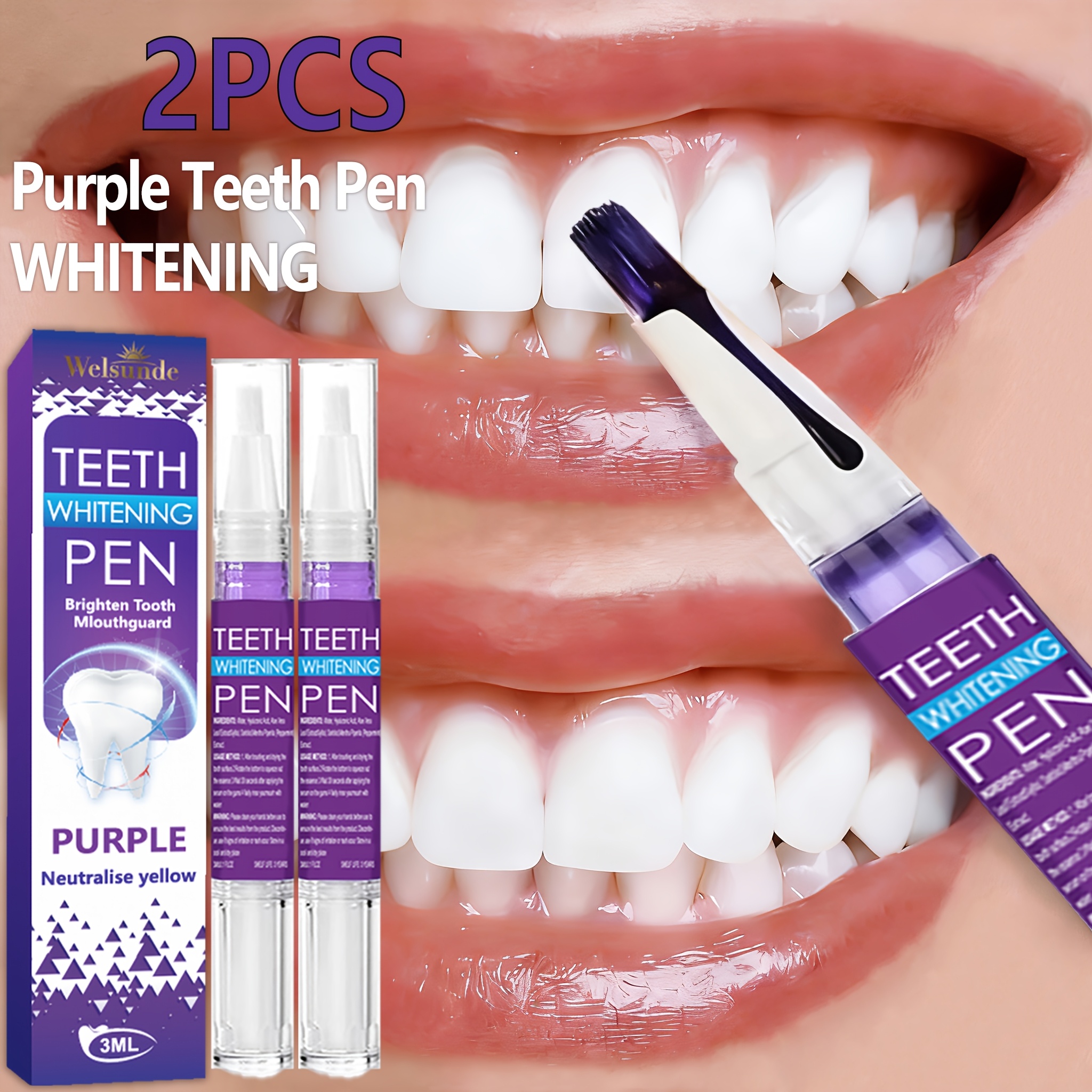 1/2pcs Teeth Pen - Professional Gel Whitener With Applicator Tip, Paraben & Sulfate-free, Easy Application For Sensitive Gums & Sensitive Teeth, Portable Pen For Removal, Fast-acting Gel Pens For