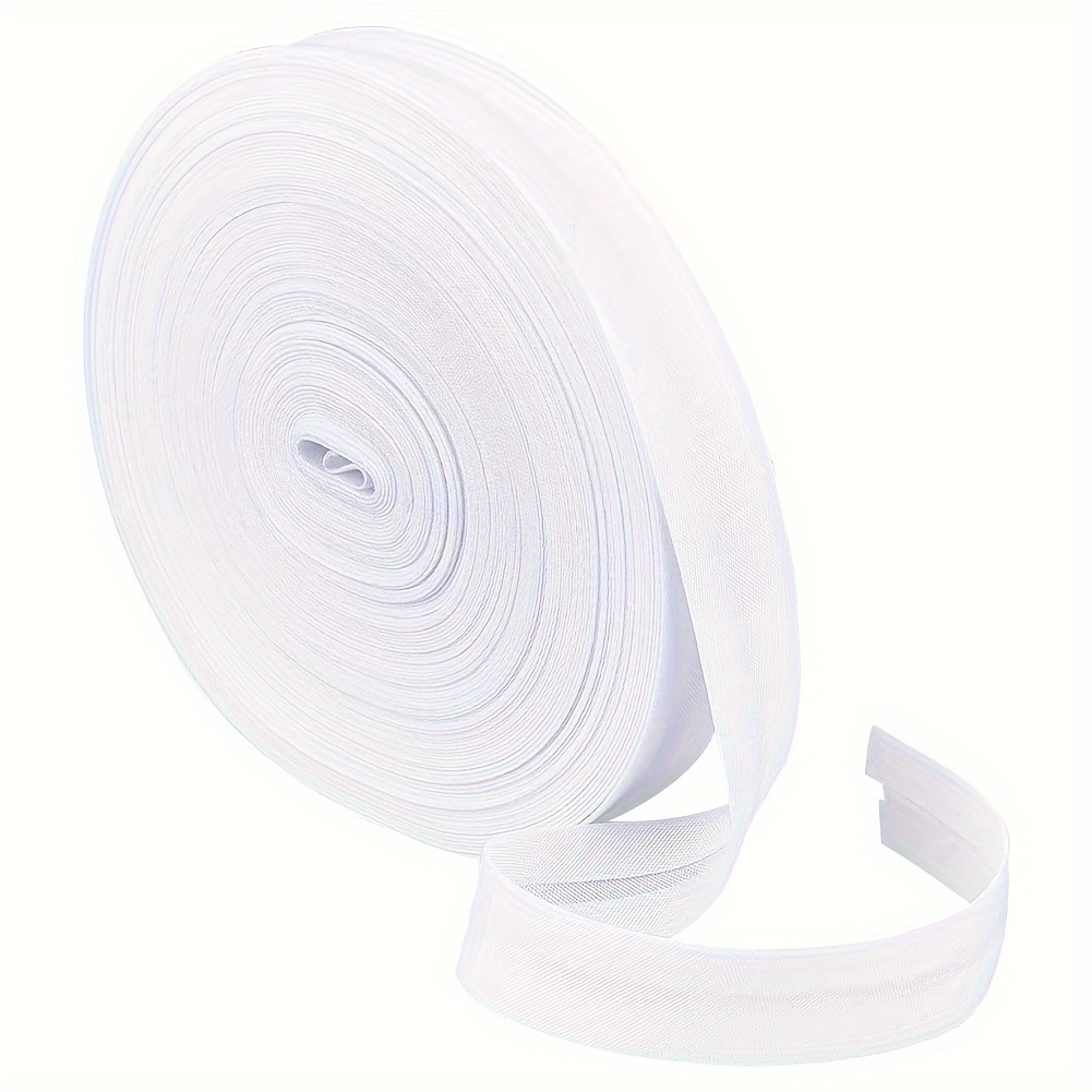 

White Single Fold Bias Tape 1/2 Inch X 21.87 Yards - Pre-folded Hemming Tape For Sewing, Quilting, And Piping