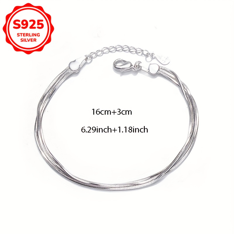 S925 Sterling Silver Snake Bone Bracelet for Women