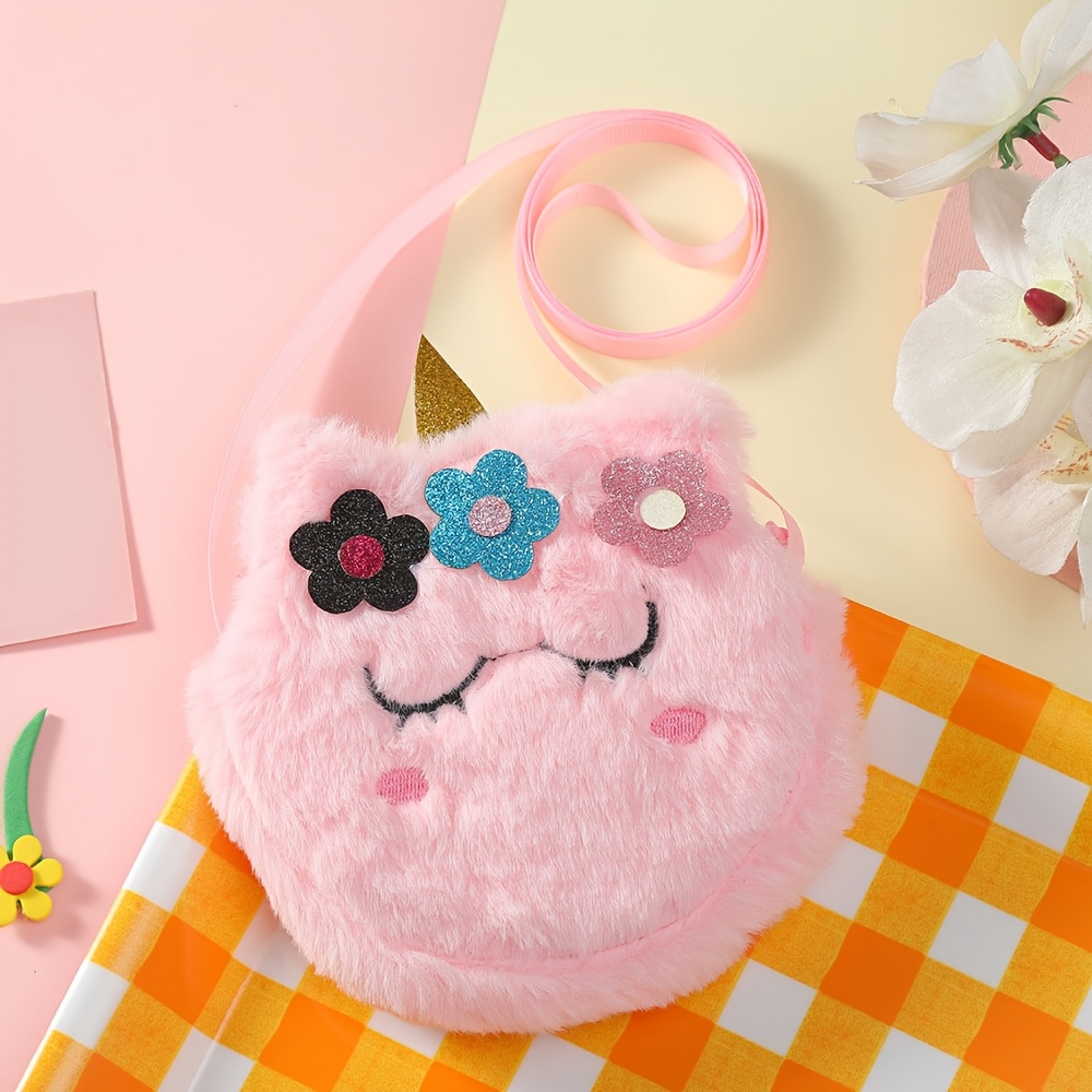 Cartoon Plush Single Shoulder Bag Unicorn Coin Purse Cute Girls' Crossbody Bag Travel Bag