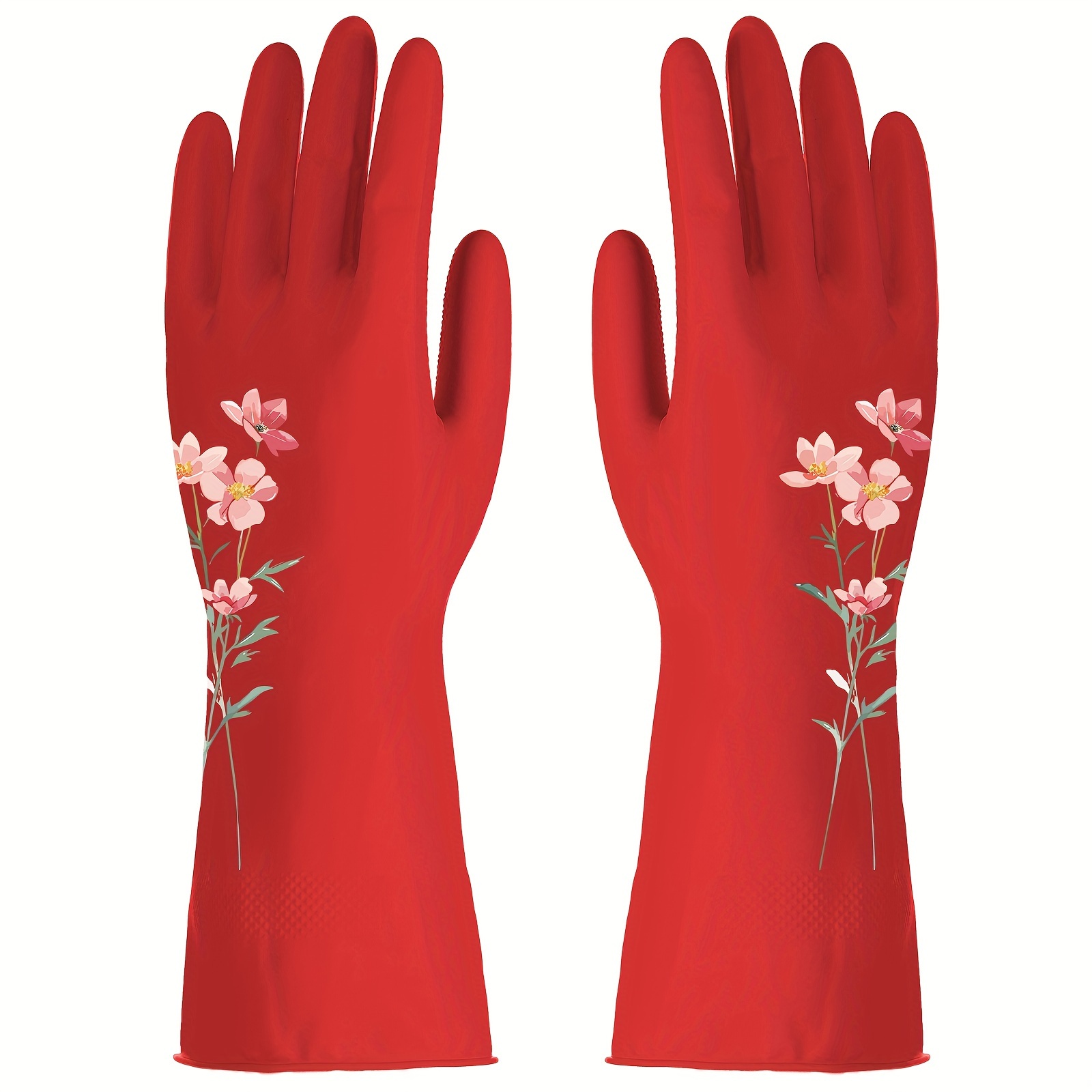 

Royipai Daisy Cartoon Print Cleaning Gloves, 1 Pair, Waterproof, Slip-resistant, Household Duties Gloves For Kitchen, Bathroom, Outdoor Use, & Reusable, Hand Wash, Abs Material, , Powder-free