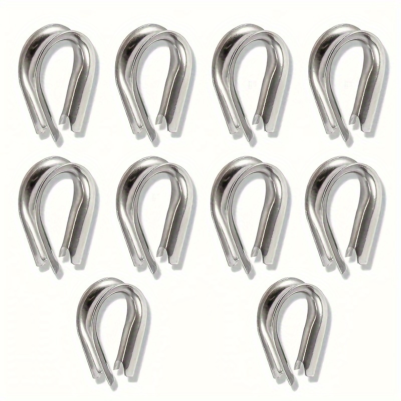10 Sizes Wire Rope Cable Thimbles 304 Stainless Steel Rope - Temu